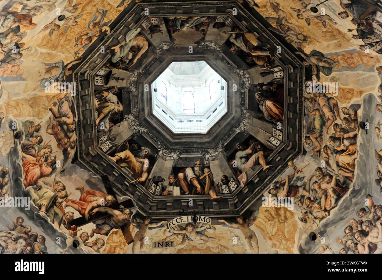 Innere der Kuppel der Basilika di Santa Maria del Fiore, Il Duomo di Firenze, Florenz, Italien Stockfoto