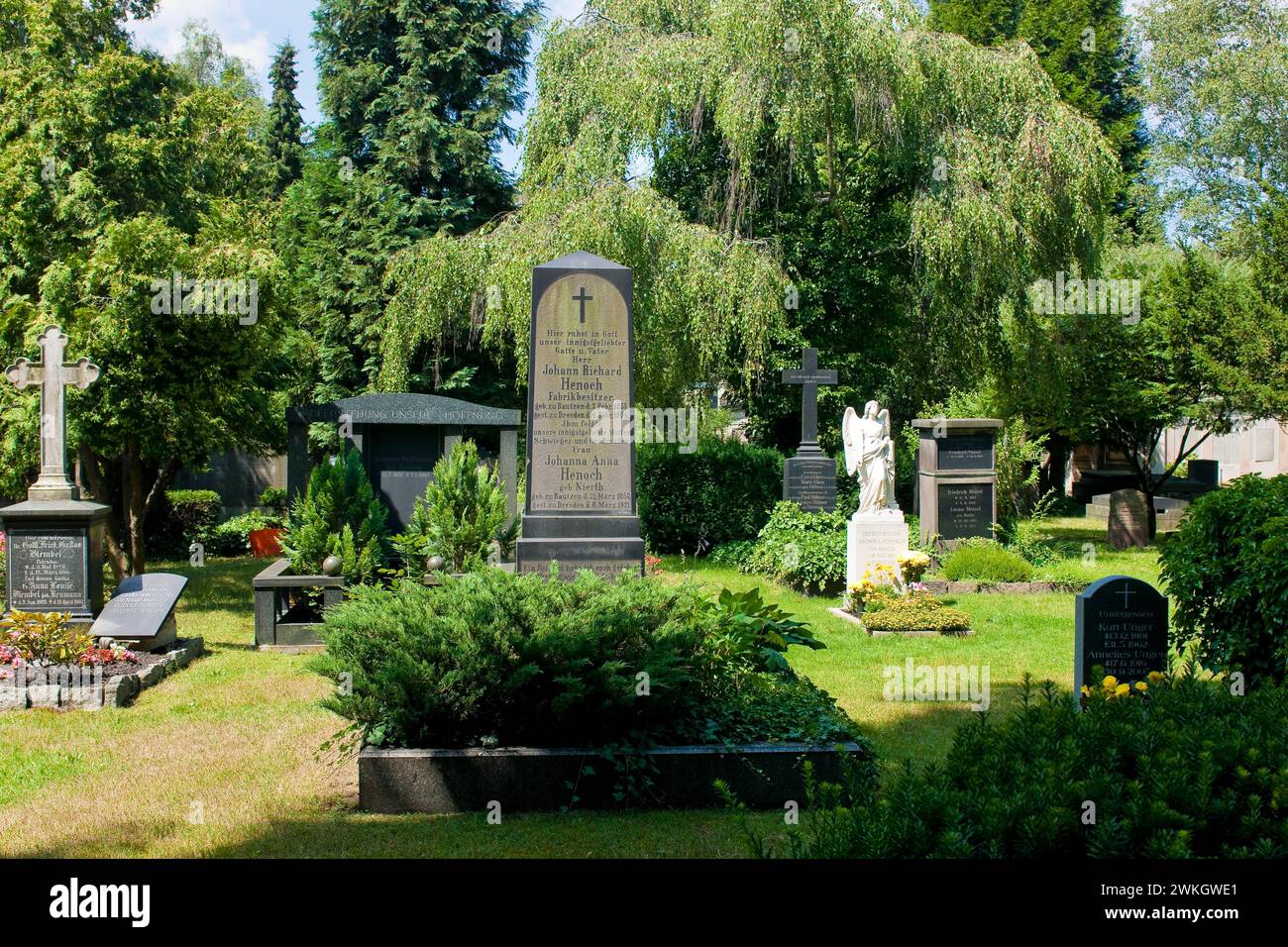 Der Trinitatisfriedhof im Dresdner Stadtteil Johannstadt ist eines der ursprünglich als Seuchenfriedhof ausgelegten Begräbnisstätten der Stadt Stockfoto