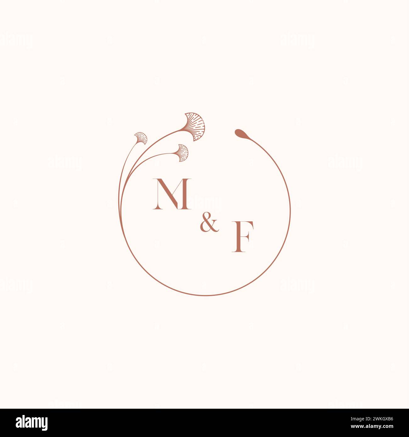 MF Hochzeitsmonogramm Logodesignideas als Inspiration Stock Vektor