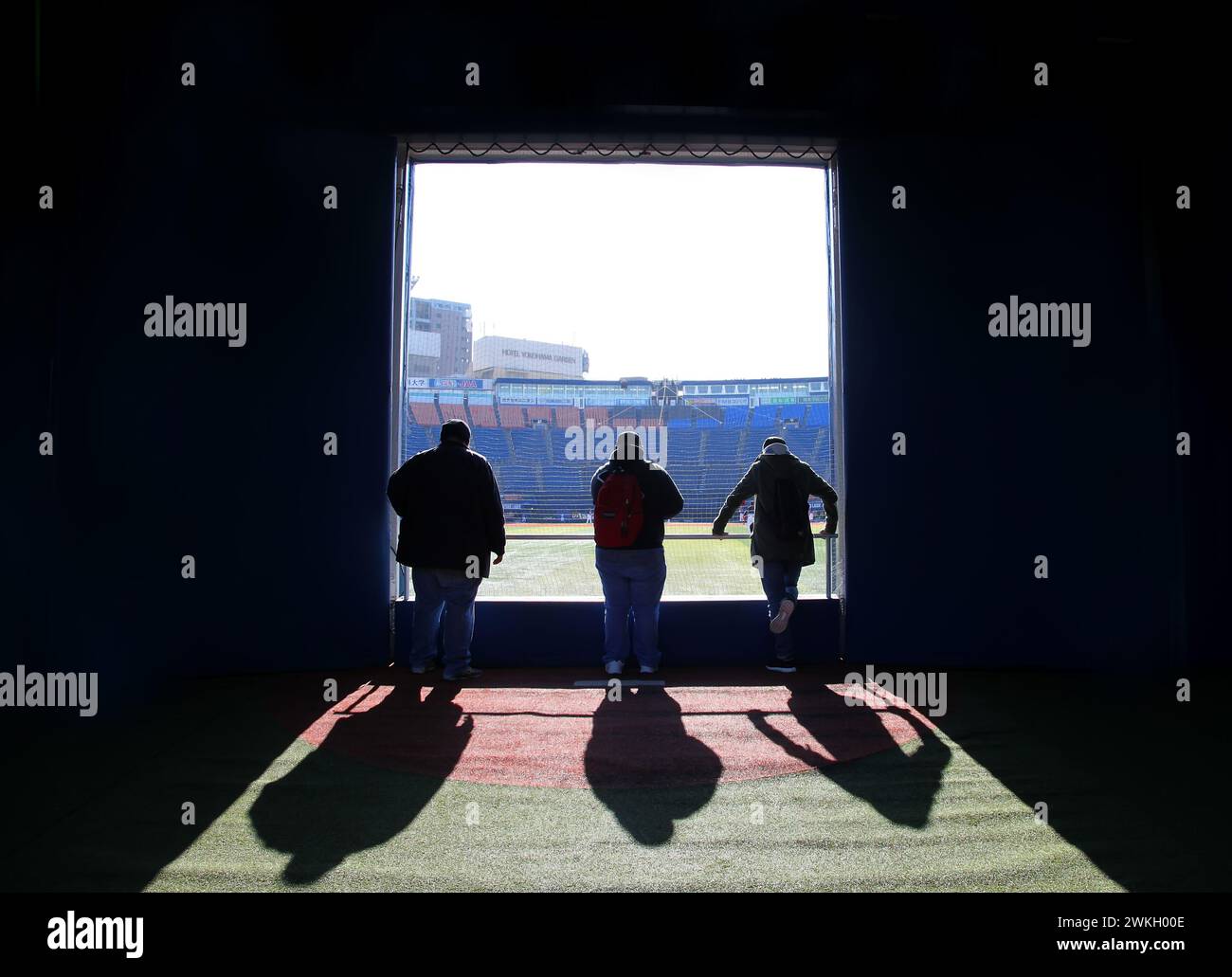 Im Yokohama Stadium, Heimstadion der Yokohama Dena Baystars in Kanagawa, Japan. Stockfoto