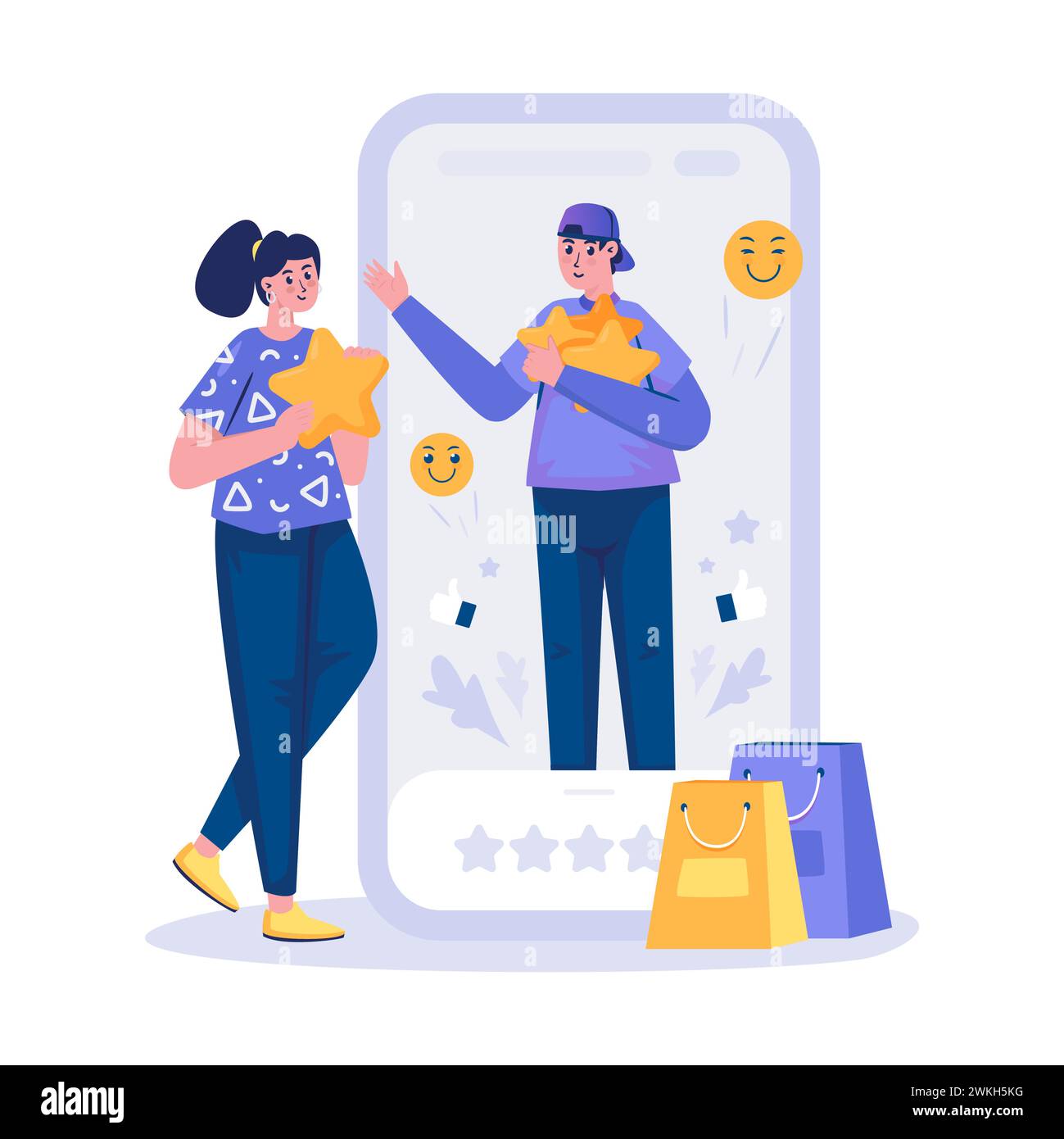 Geben Sie eine Illustration für das STAR Online-Feedback Stock Vektor