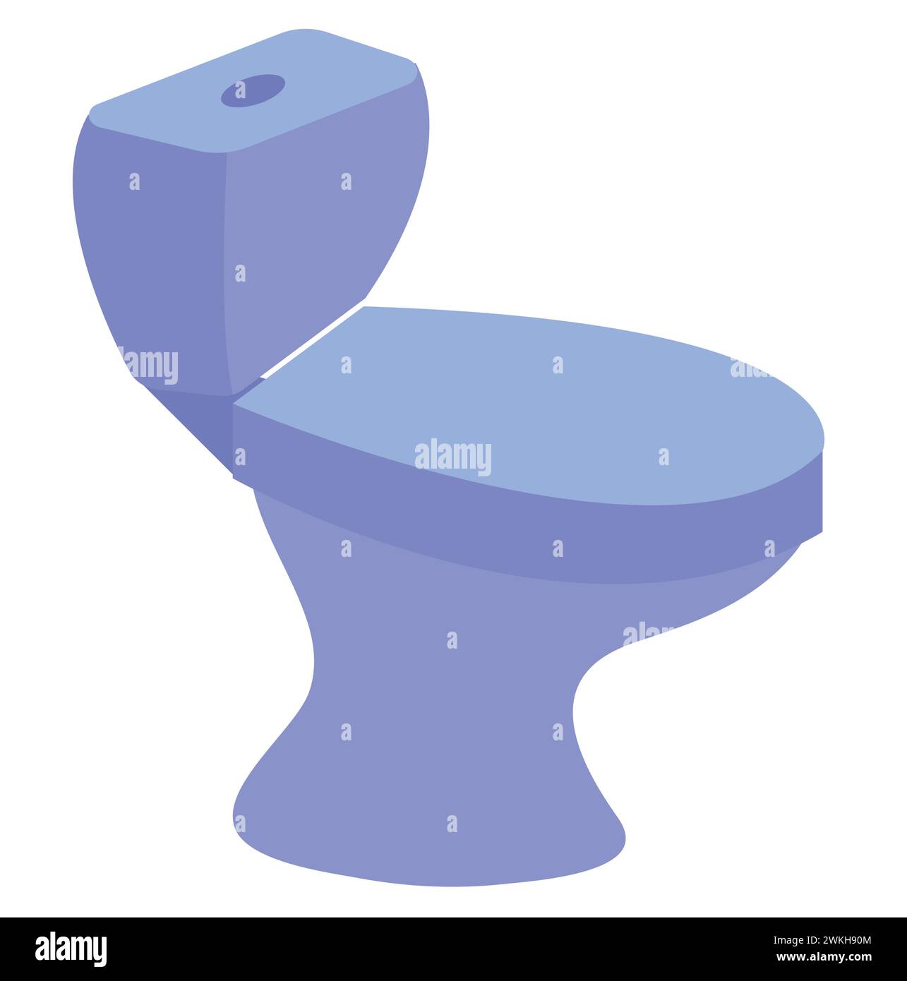 Keramiktoilette und Spülfässer. Sanitäranlagen für die Toilette. Illustration des Vektormaterials auf weißem Hintergrund isoliert. Stock Vektor