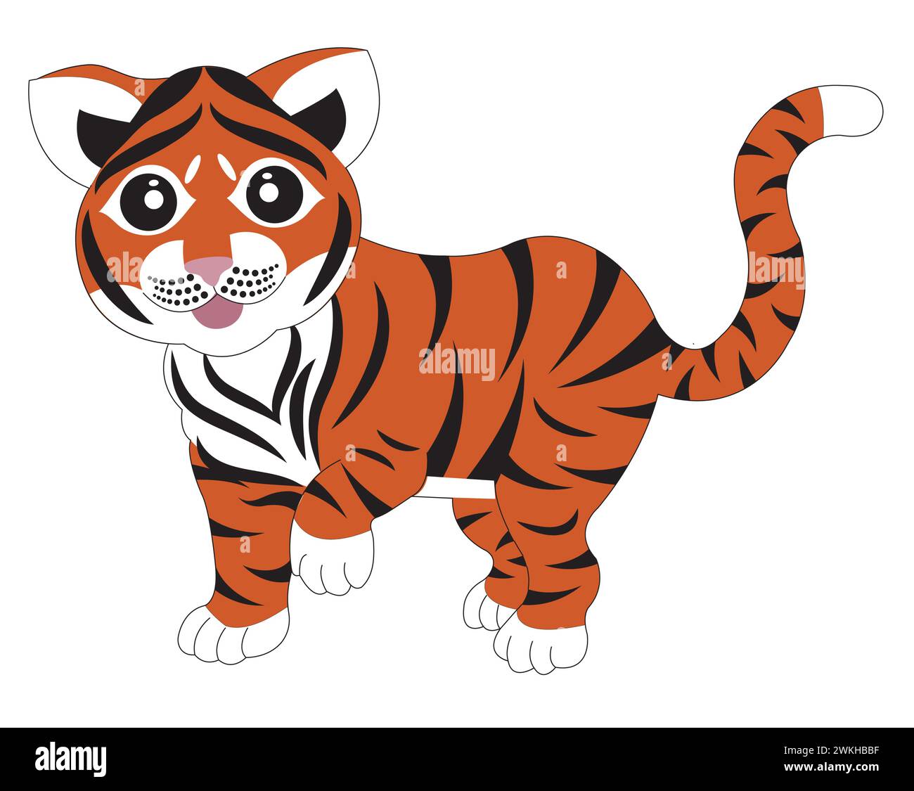 Chinesischer Tiger. Illustration des Vektormaterials auf weißem Hintergrund isoliert. Stock Vektor