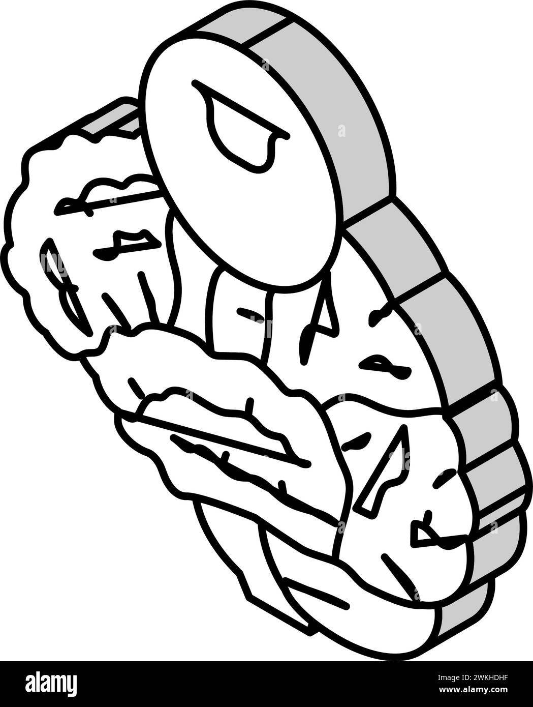 Psychologische Hirnisometrische Icon-Vektordarstellung Stock Vektor