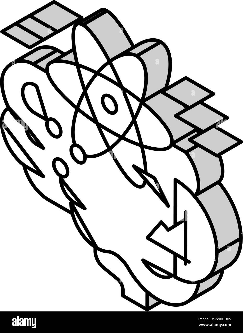 Isometrische Symbolvektordarstellung des Gehirns Stock Vektor