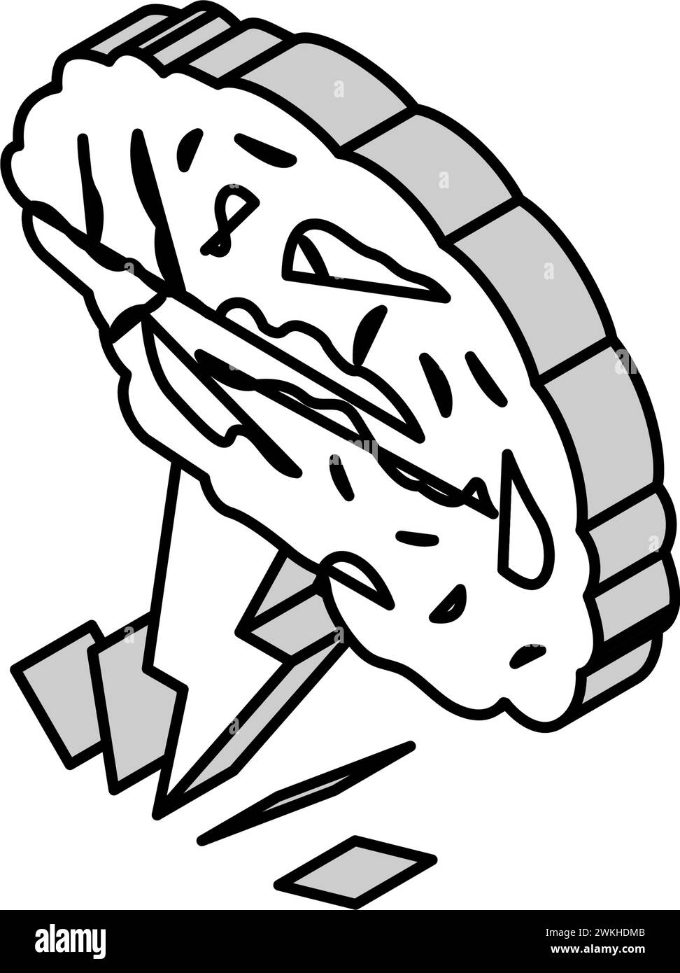 Brainstorming zur Darstellung des isometrischen Symbols des Gehirns Stock Vektor