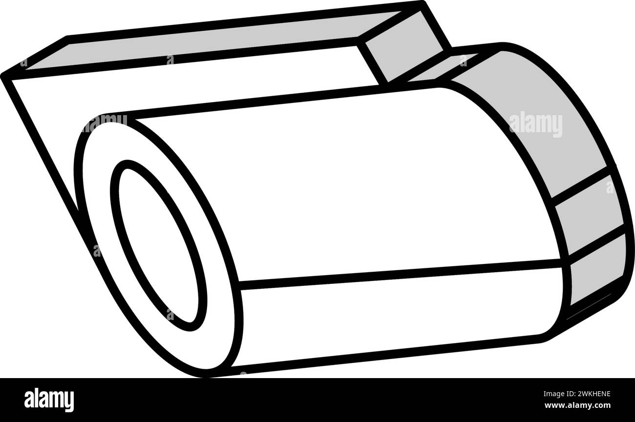 Isometrische Symbolvektordarstellung aus Kupferfolie und Metall Stock Vektor
