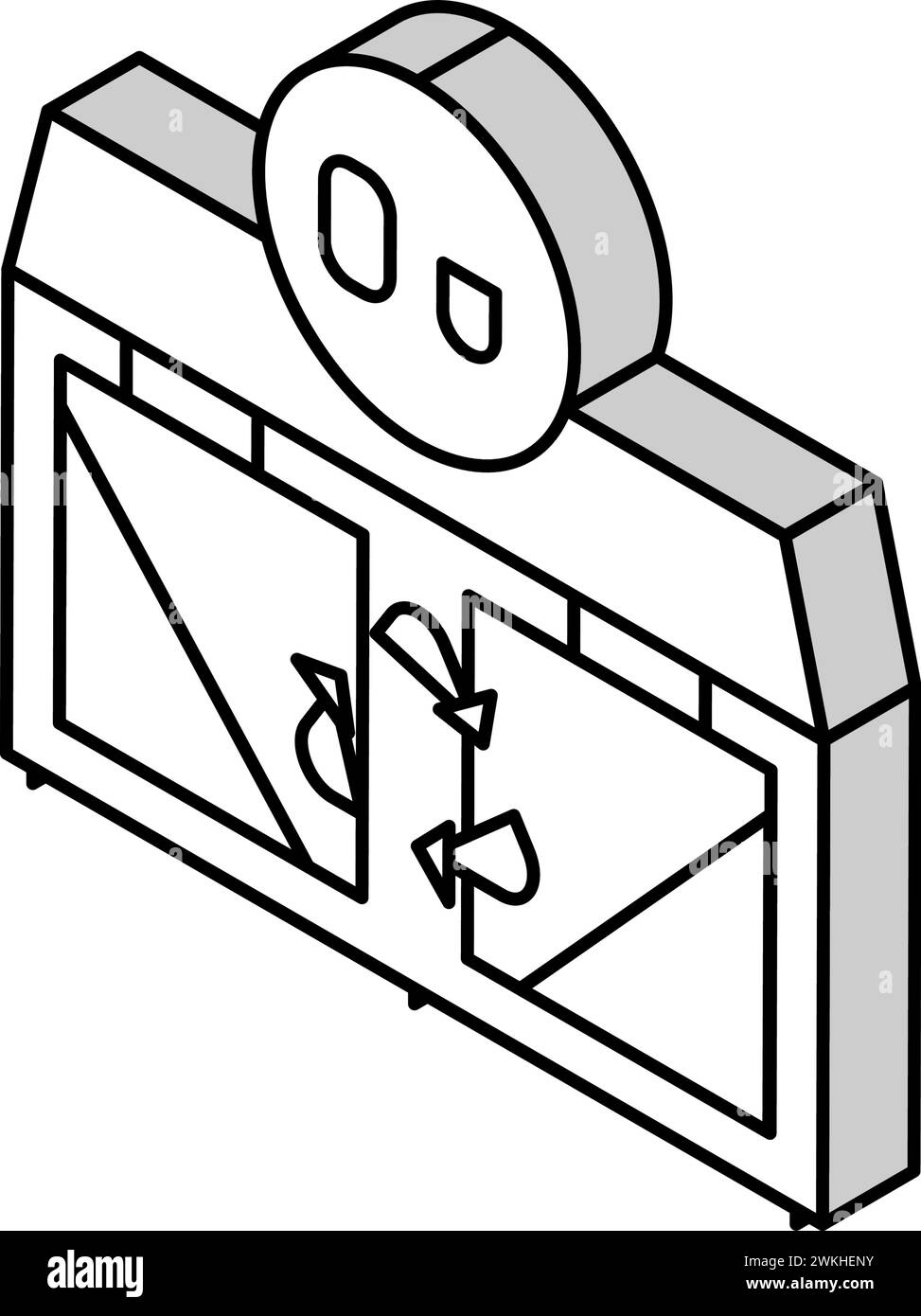 Isometrische Vektordarstellung des Kupfersymbols wiederverwenden Stock Vektor