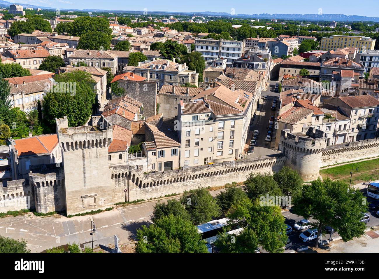 Centro histórico, Muralla Medieval, Avignon, Vaucluse, Provence-Alpes-Côte d’Azur, Frankreich, Europa. Stockfoto