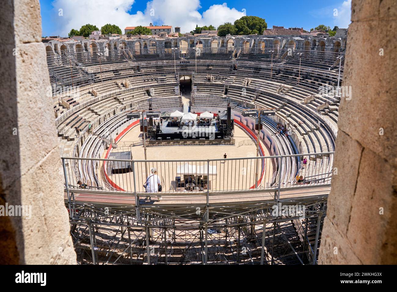 Arènes d'Arles, Roman Amphithéâtre, Arles, Bouches-du-Rhône, Provence-Alpes-Côte d'Azur, Frankreich, Europa. Stockfoto