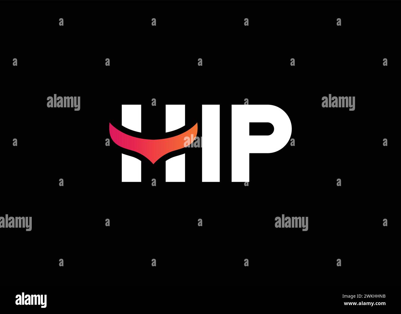 Kreative und minimaler Letter Hip-Logo-Vektorvorlage. Abstraktes weibliches Hüftlogo Stock Vektor
