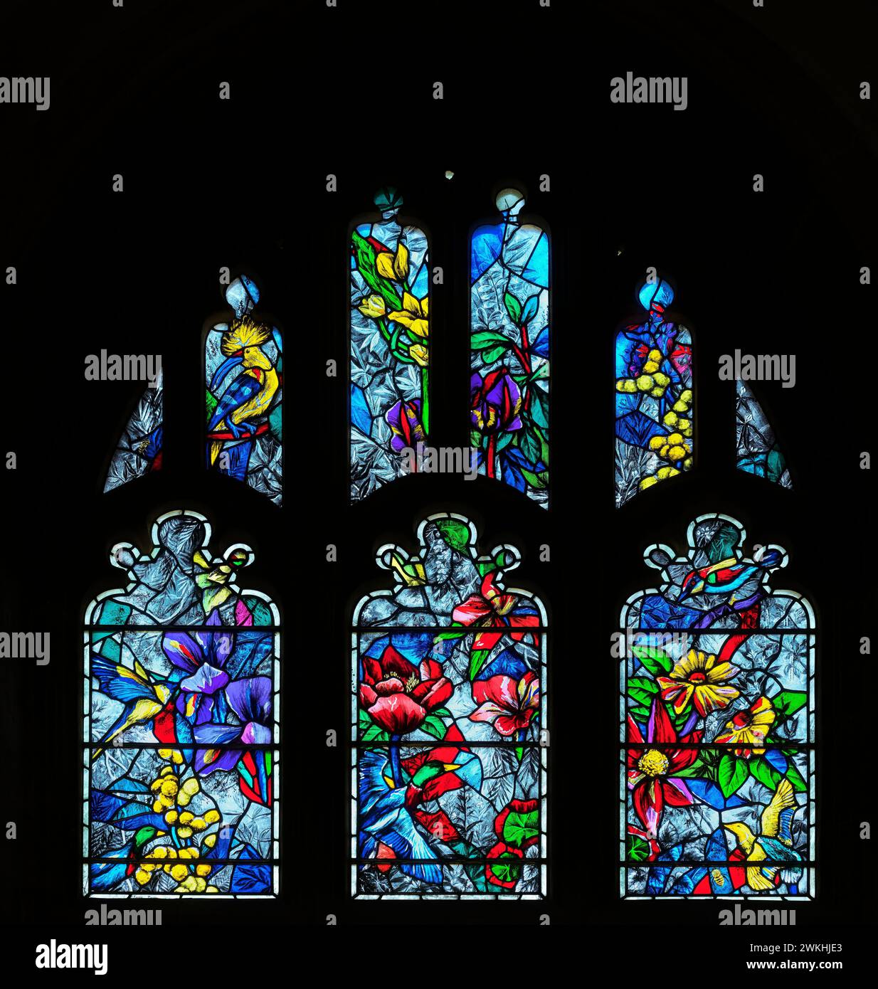 Natürliche Welt, Illustration in der Christ Church College Cathedral, University of Oxford, England. Stockfoto