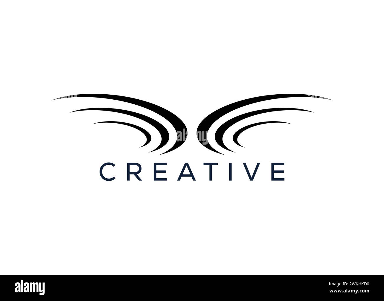 Kreative und minimalistische Vektorvorlage für Wing-Logos. Abstraktes Wing-Logo Stock Vektor