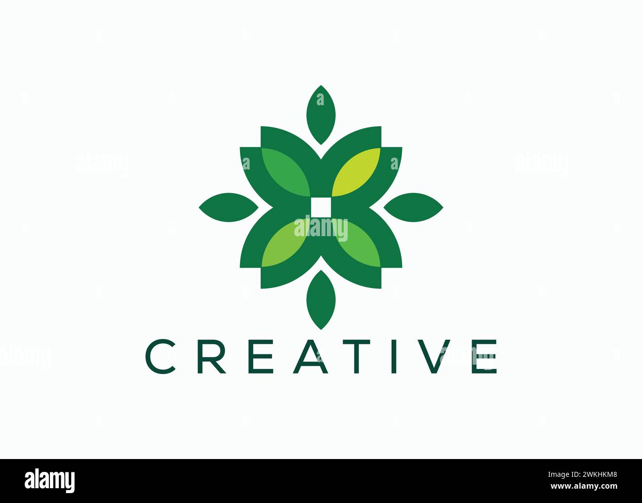 Kreative und minimalistische abstrakte Vektorvorlage mit Blattlogo. Grünes Blatt-Logo Stock Vektor