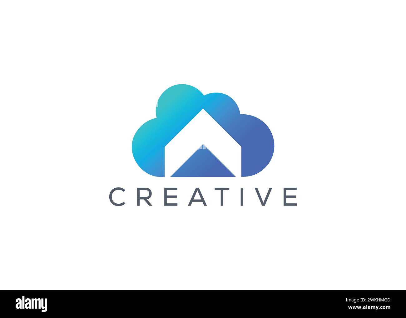 Kreative und minimale abstrakte Wolkenpfeil-Logo-Vektorvorlage. Abstrakte moderne Cloud mit Pfeil-Logo. Pfeil zum Hochladen der Wolke Stock Vektor