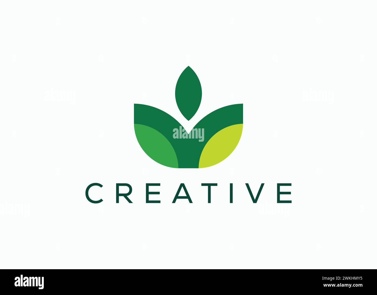Kreative und minimalistische abstrakte Vektorvorlage mit Blattlogo. Grünes Blatt-Logo Stock Vektor