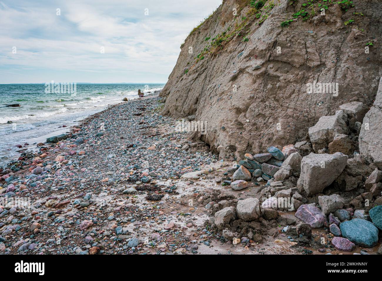 Steilküste in der Ostsee am Strand von Schönhagen. Stockfoto