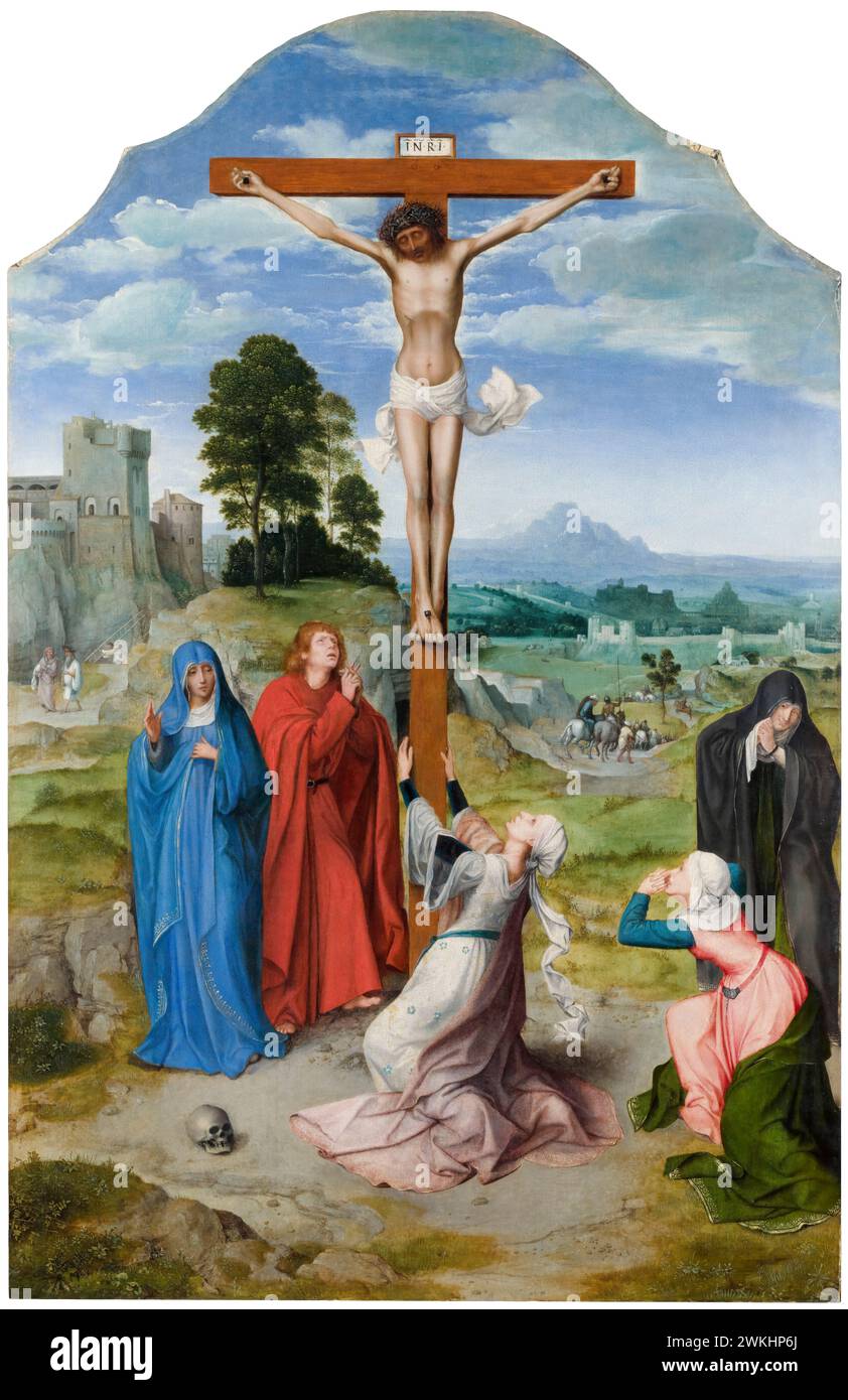 Quentin Matsys, die Kreuzigung, Ölgemälde auf Eiche, um 1515 Stockfoto