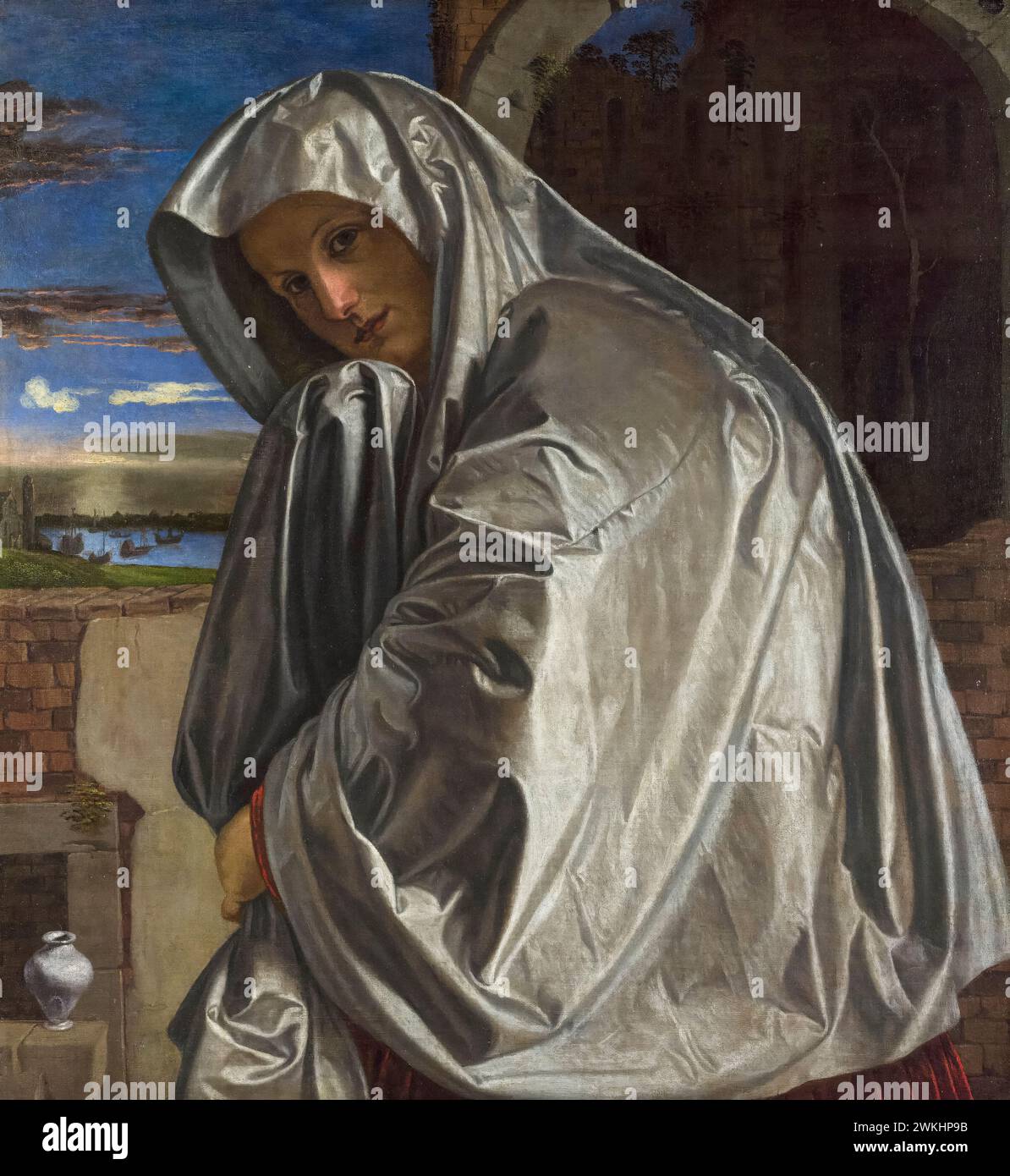 Maria Magdalene, Portraitgemälde in Öl auf Leinwand von Giovanni Girolamo Savoldo, 1535-1540 Stockfoto