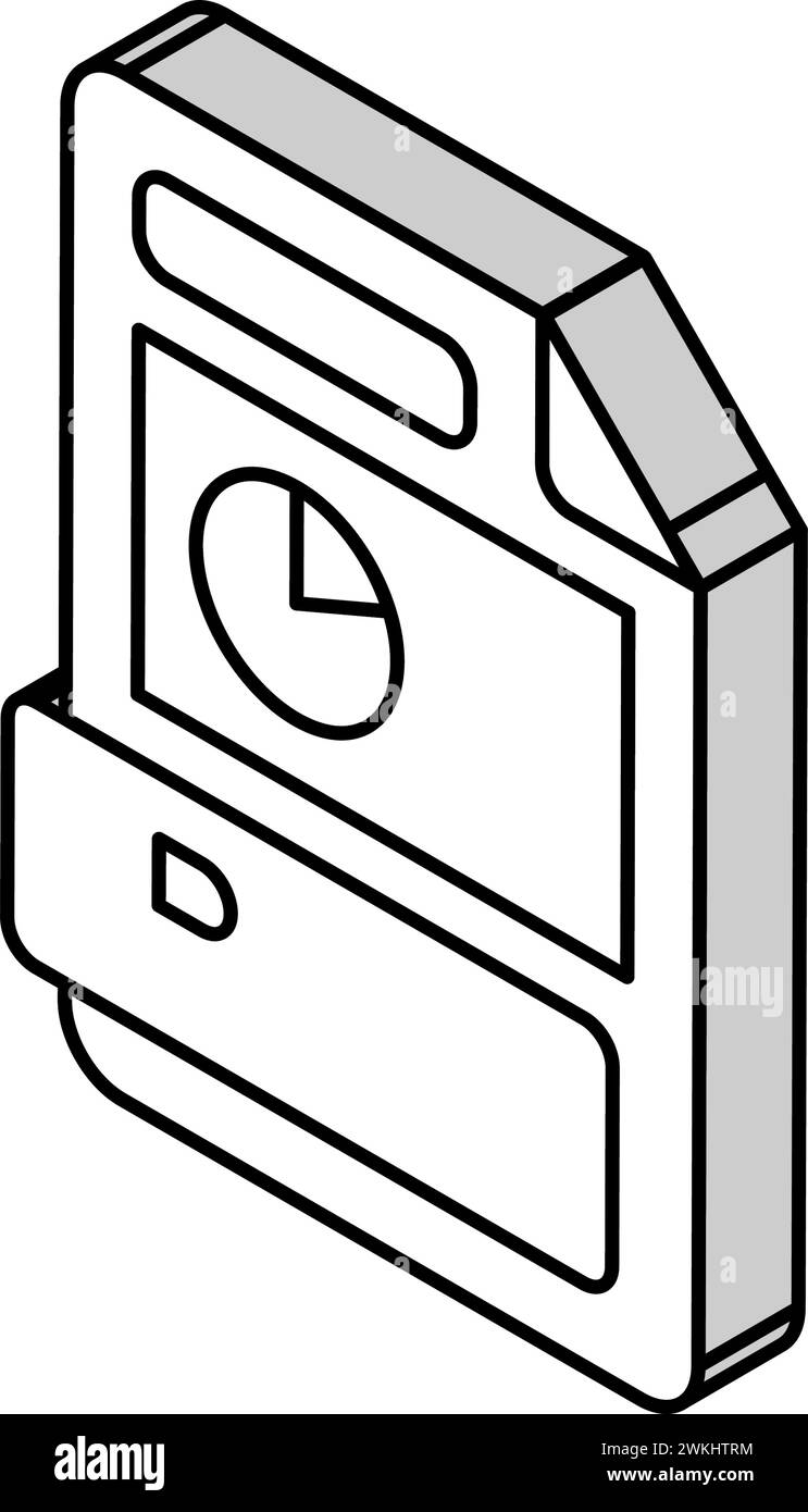 ppt-Dateiformat isometrische Symbolvektordarstellung des Dokuments Stock Vektor
