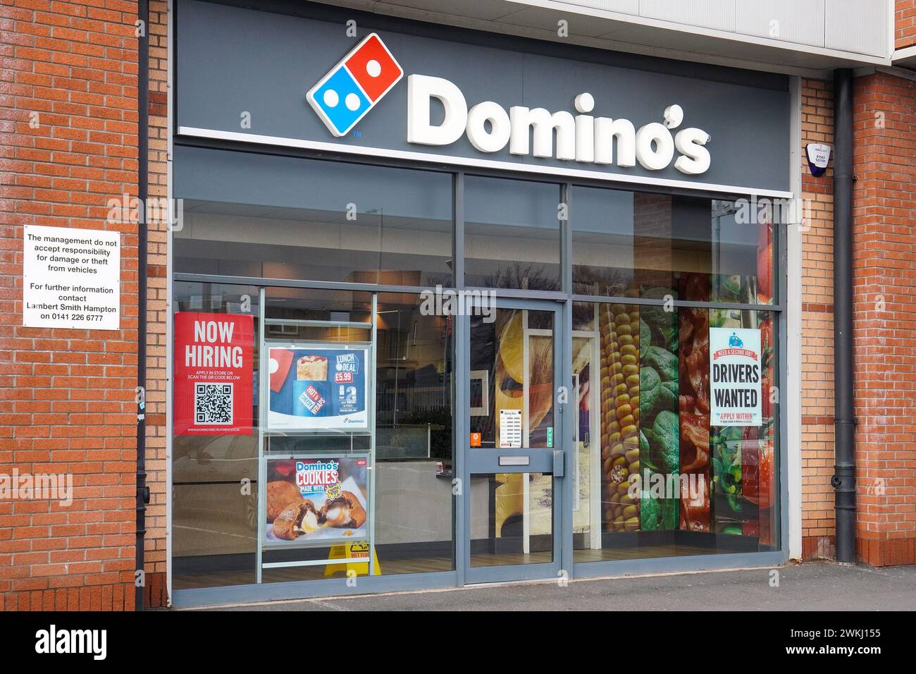 Domino's Pizza Fast Food Outlet, Ayr, Großbritannien Stockfoto