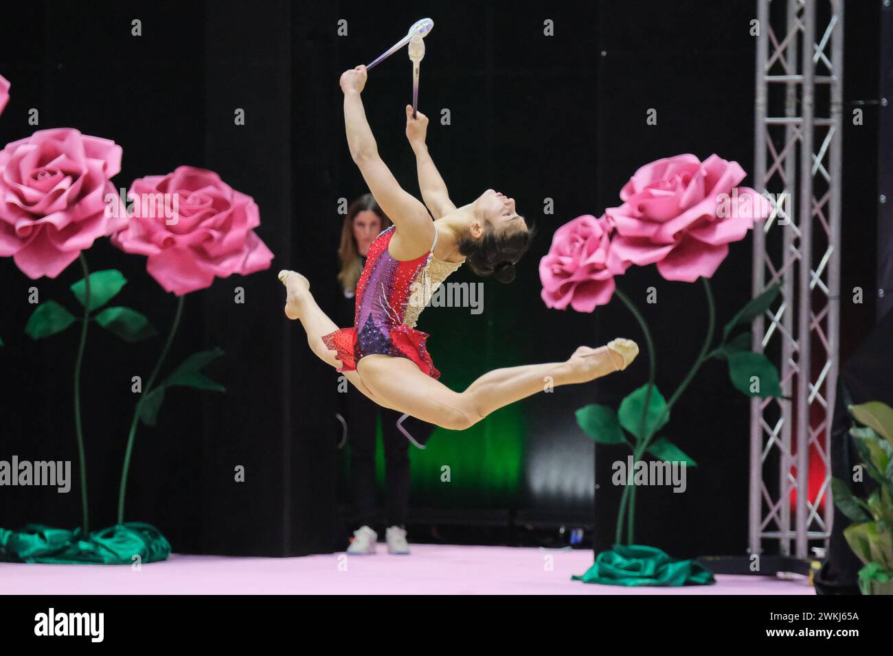 Chieti, Italien. Februar 2024. Sofia Raffaeli vom Team Ginnastica Fabriano tritt in der ersten Runde der regulären Saison des IT mit den Vereinen an Stockfoto