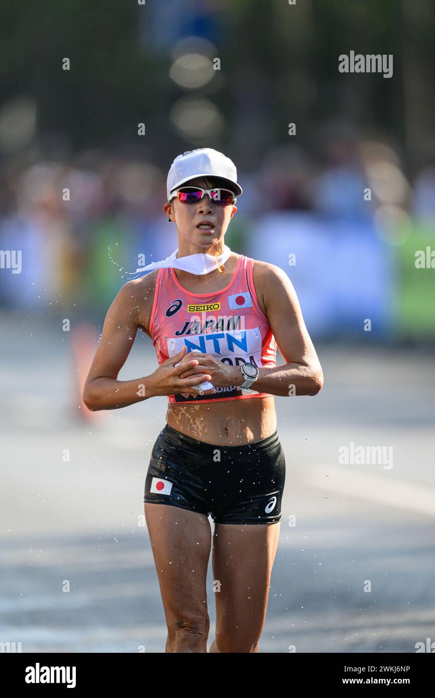 Serena SONODA nahm an der 35 KILOMETER LANGEN LAUFSTRECKE bei der Leichtathletik-Weltmeisterschaft 2023 in Budapest Teil. Stockfoto