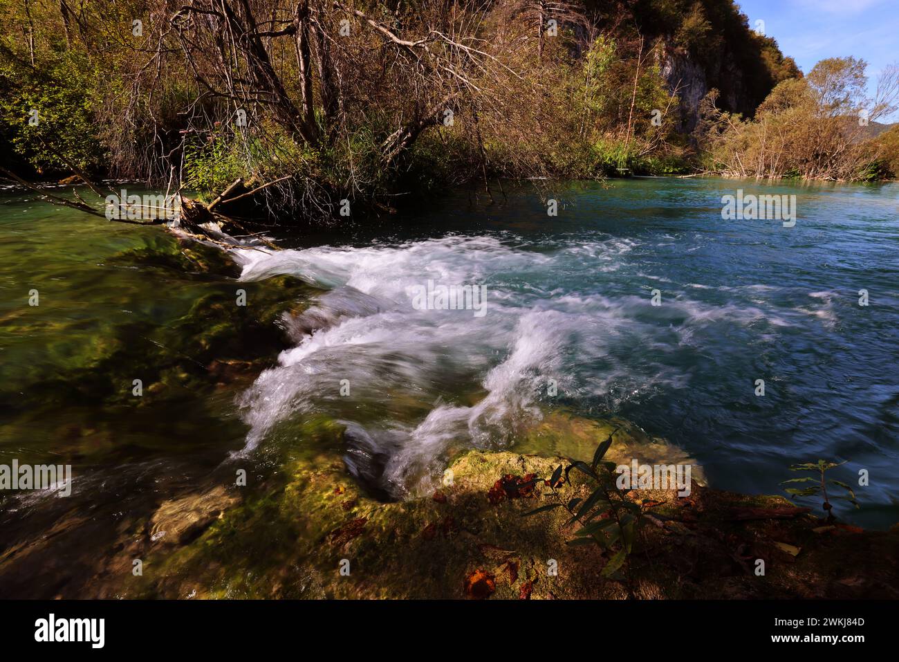 Plitvicer Gesehen, Wasserfall, Plitvice, Kroatien, Plitvicer Nationalpark, Plitvicer See, Naturschönheit, beeindruckende Natur an den Plitvicer gesehen Stockfoto