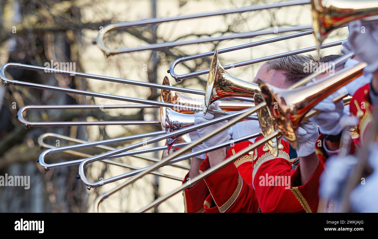 Musiker beim Karneval aus nächster Nähe Stockfoto