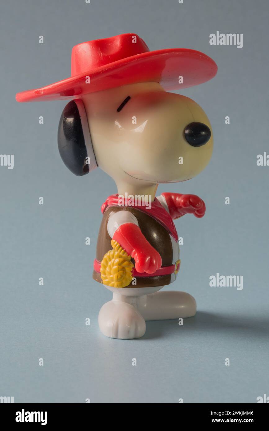 Wild West Texas Snoopy: Vintage McDonalds Happy Meal Toy, World Tour Serie, veröffentlicht 1999 Stockfoto