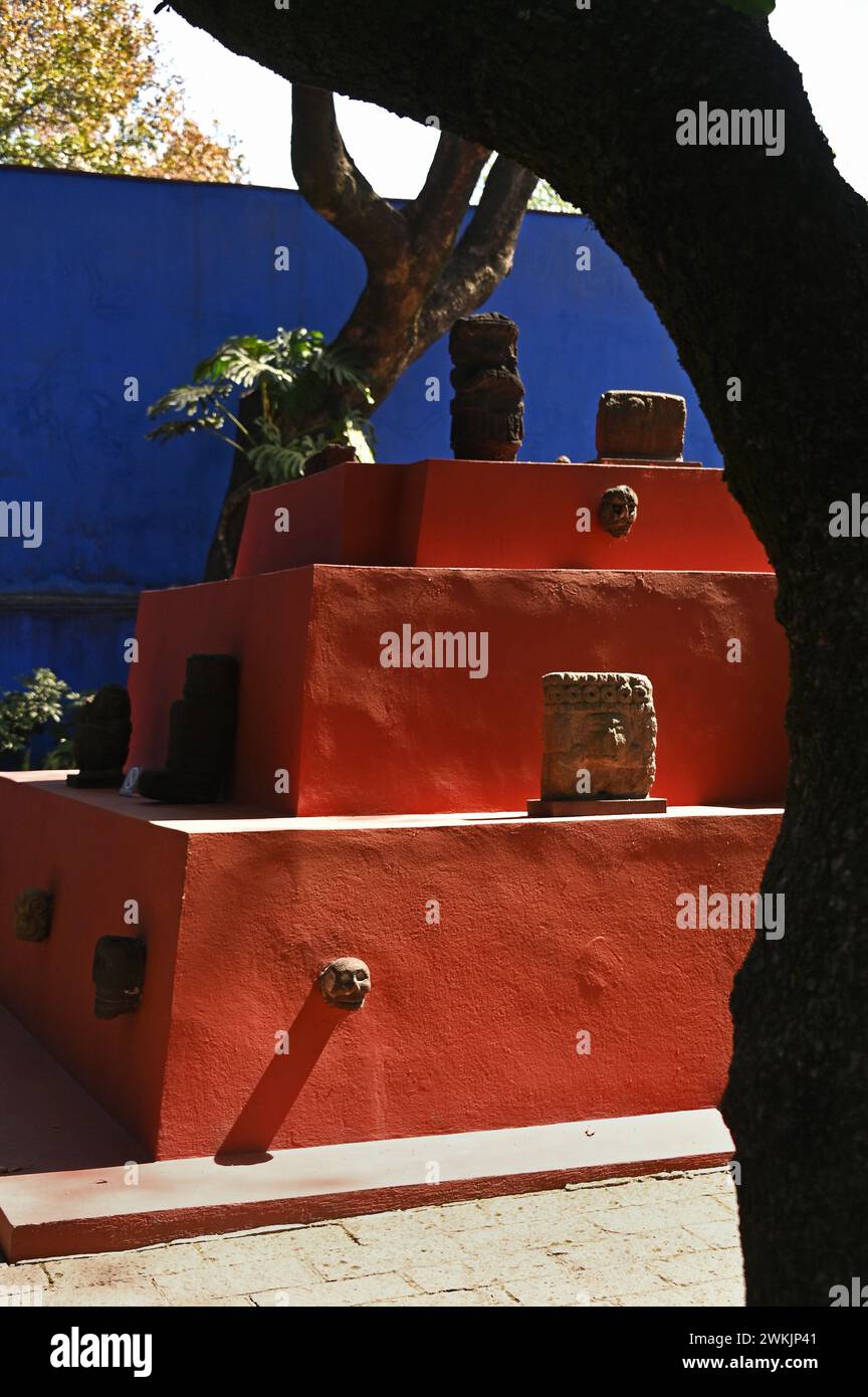 Museo Frida Kahlo, Casa Azul, Coyoacan, Mexiko-Stadt Stockfoto