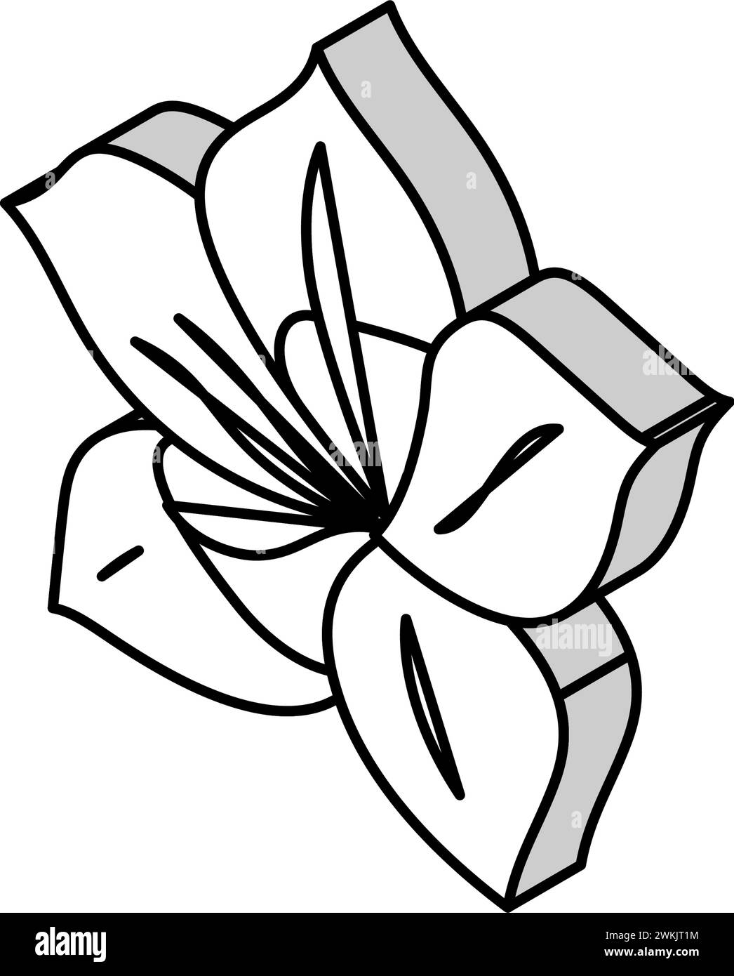 isometrische Vektordarstellung der azalea Blossom-Feder Stock Vektor