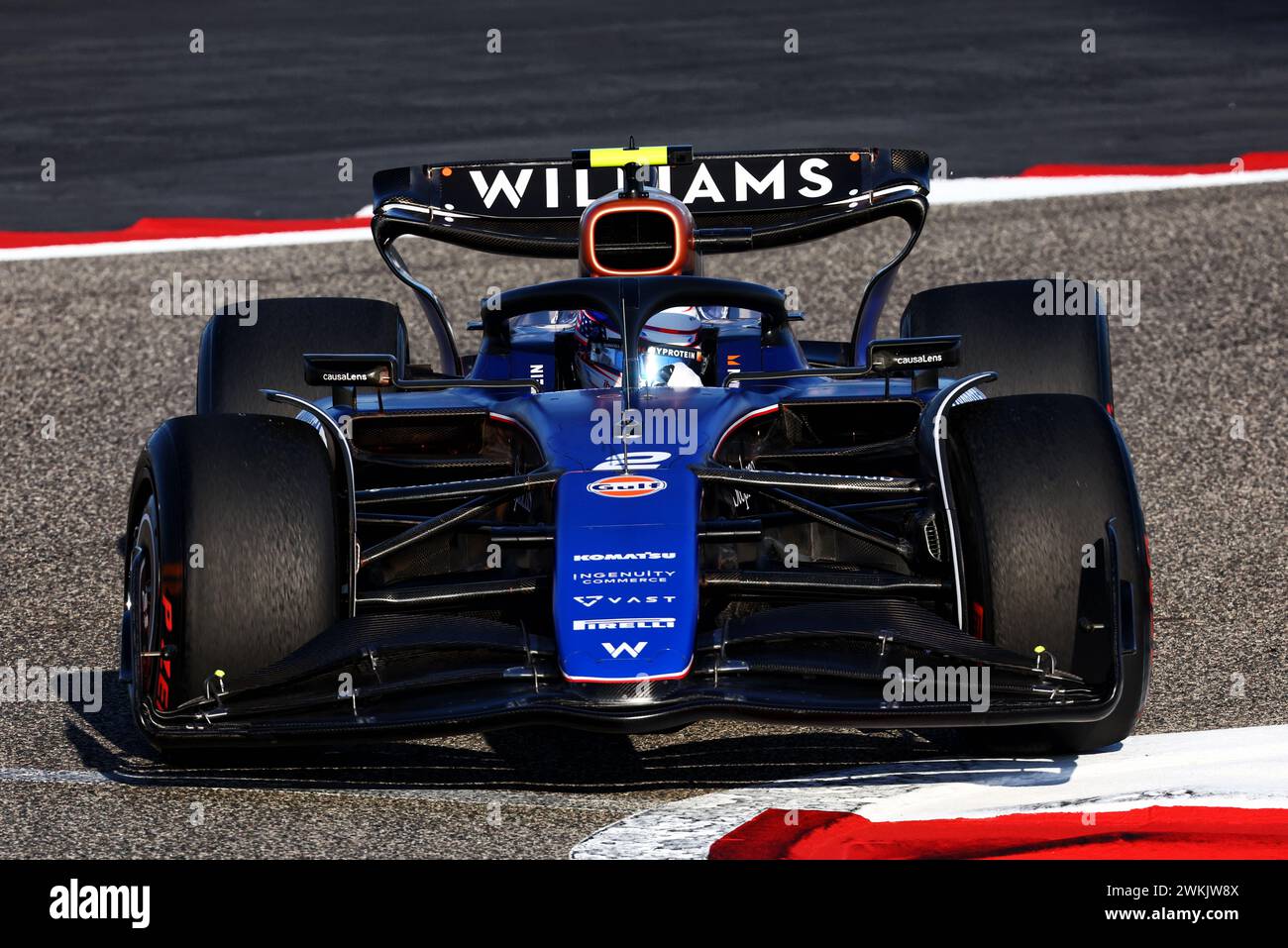 Sakhir, Bahrain. Februar 2024. Logan Sargeant (USA) Williams Racing FW46. 21.02.2024. Formel-1-Test, Sakhir, Bahrain, Tag 1. Das Foto sollte lauten: XPB/Alamy Live News. Stockfoto