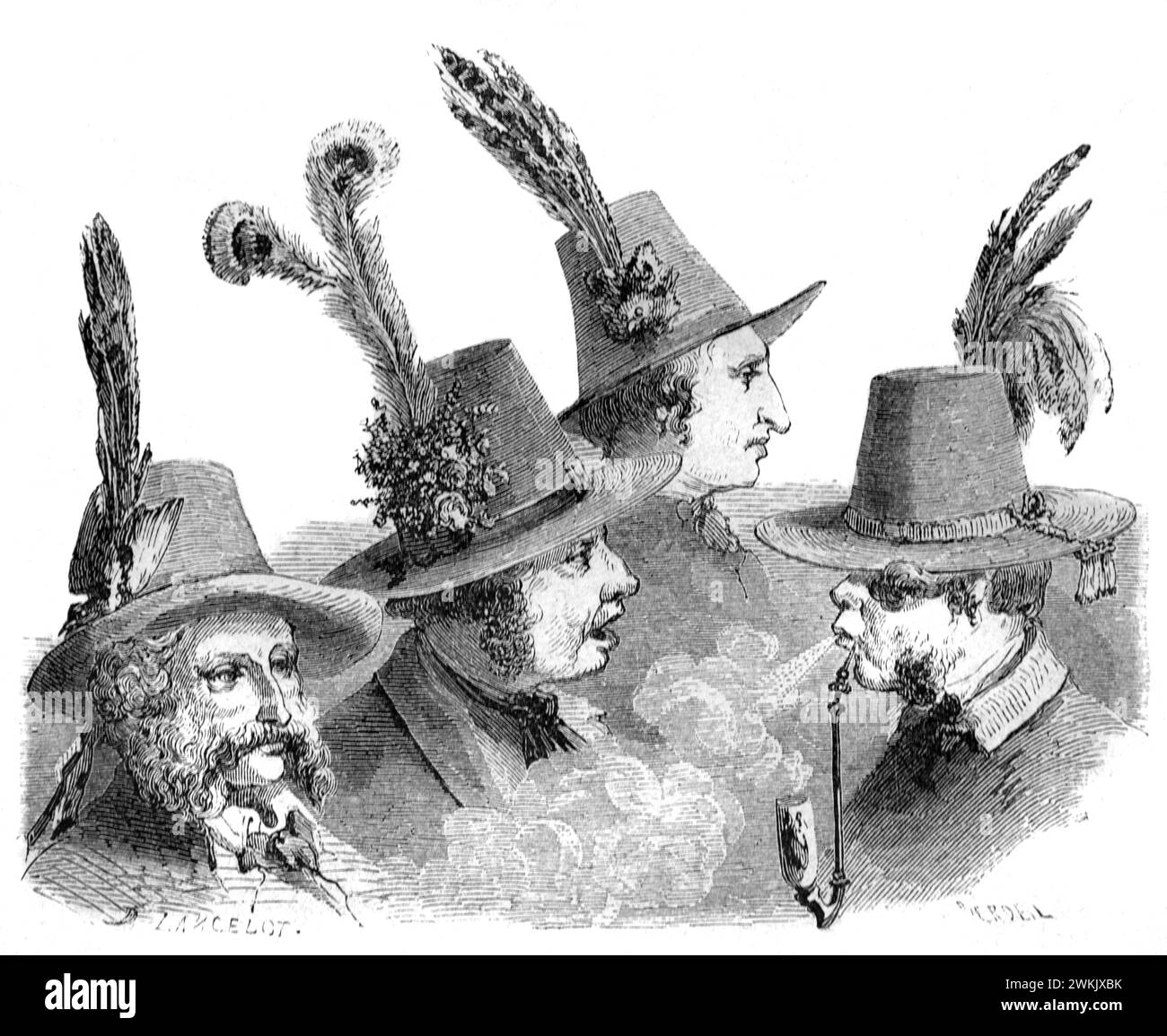 Österreicher, Österreicher oder österreichische Bauern tragen Trachtenkleidung, Volkstracht oder ethnische Kleidung Österreich. Vintage oder historische Gravur oder Illustration 1863 Stockfoto