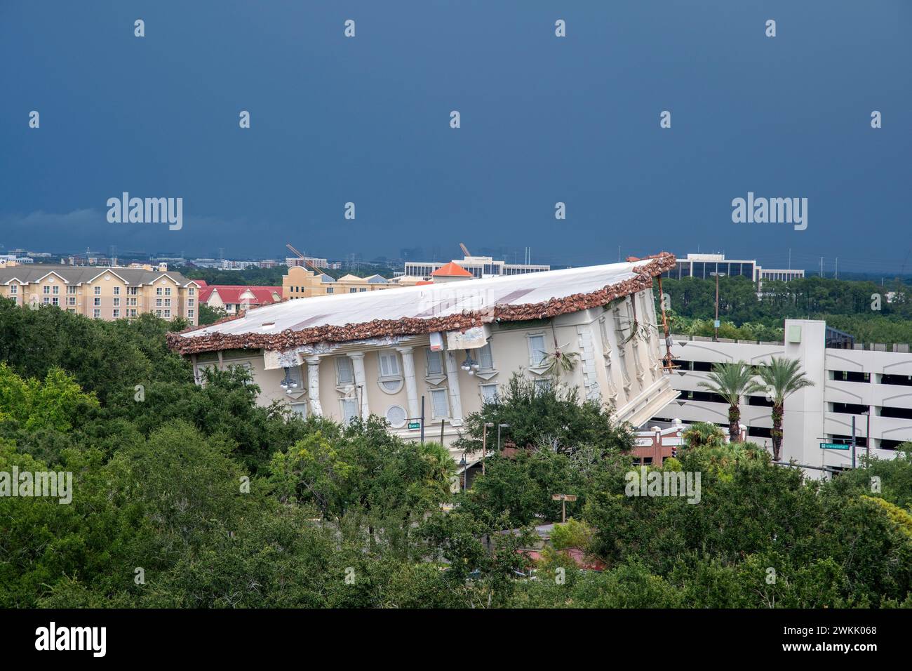 WonderWorks. Das berühmte Upside-Down-Haus am International Drive Florida Orlando USA, ein interaktiver Indoor Park Stockfoto