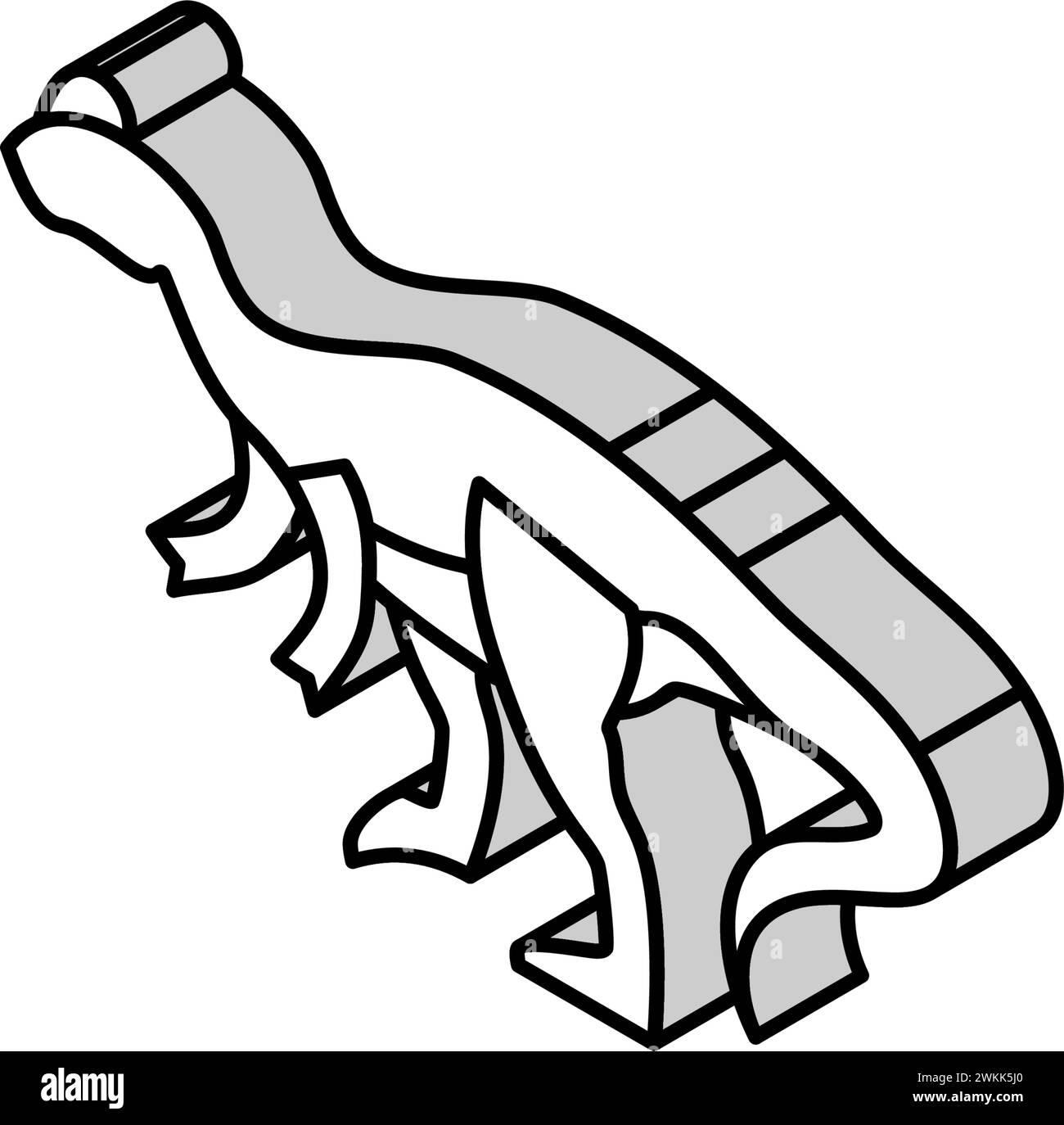 allosaurus Dinosaurier Tier isometrische Icon Vektor Illustration Stock Vektor