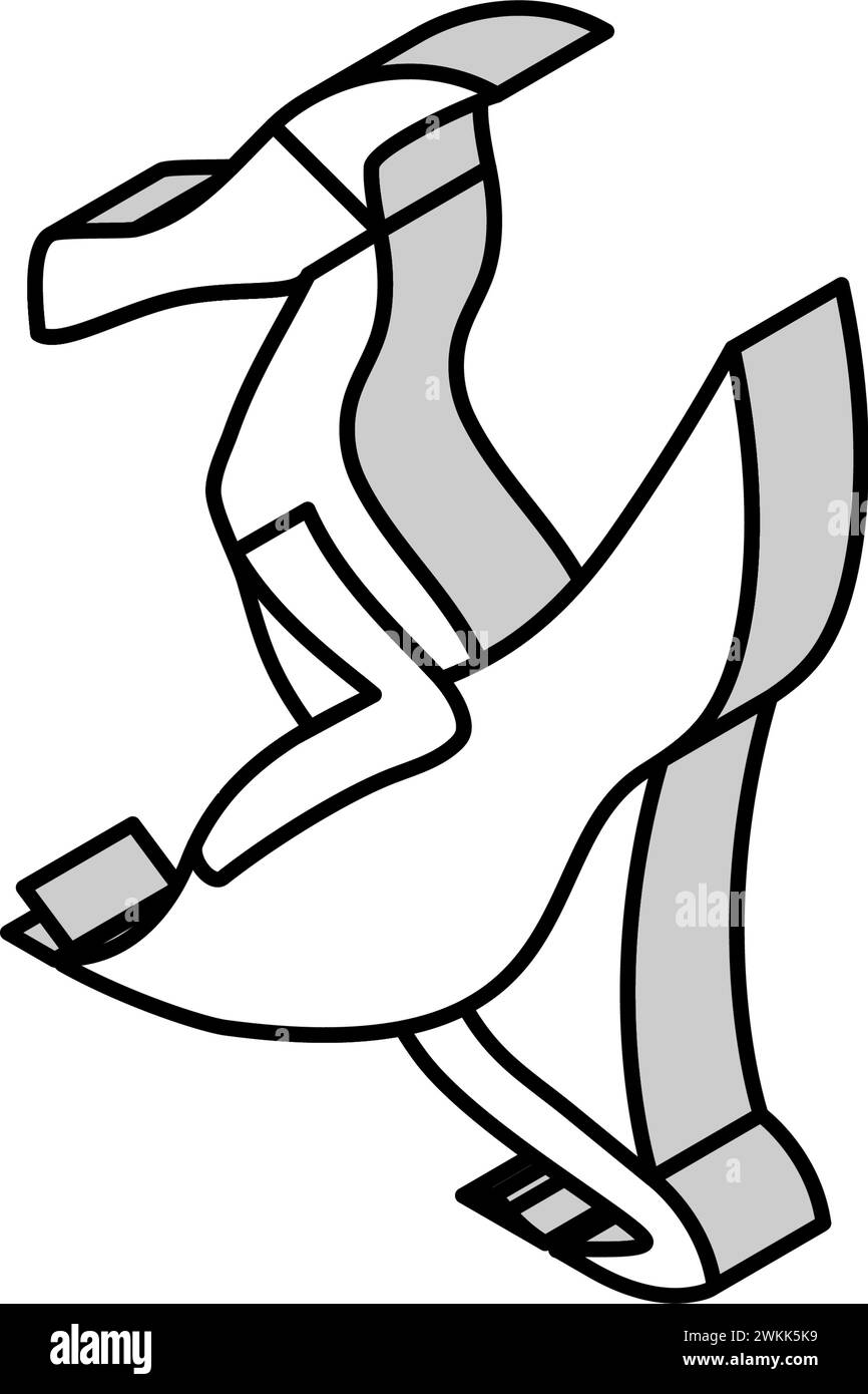 Pterodactyl Dinosaurier Tier isometrische Icon Vektor Illustration Stock Vektor