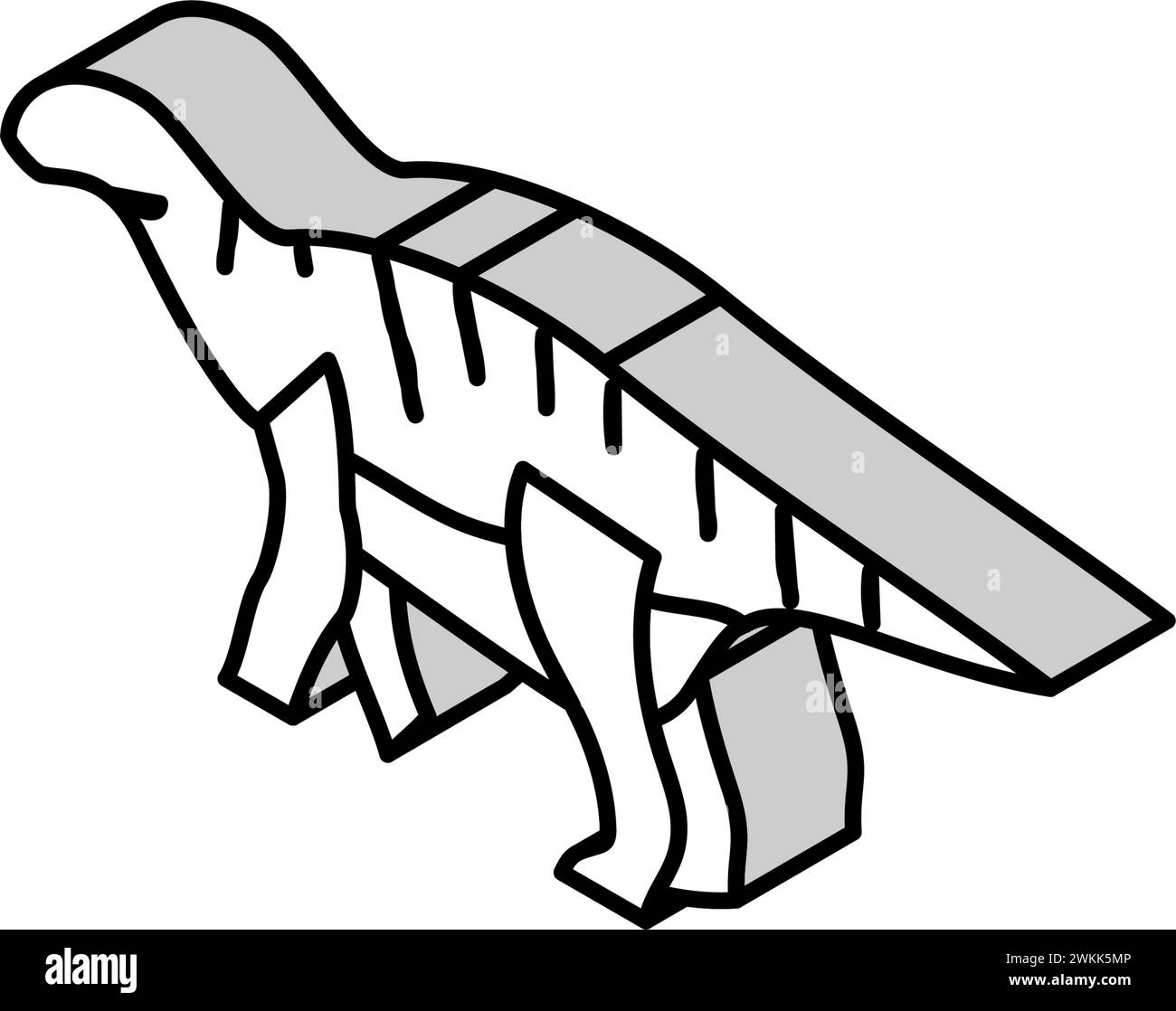 iguanodon Dinosaurier Tier isometrische Icon Vektor Illustration Stock Vektor