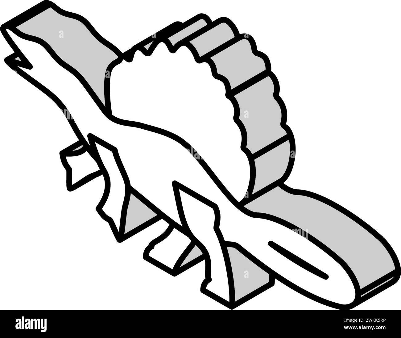 spinosaurus Dinosaurier Tier isometrische Icon Vektor Illustration Stock Vektor