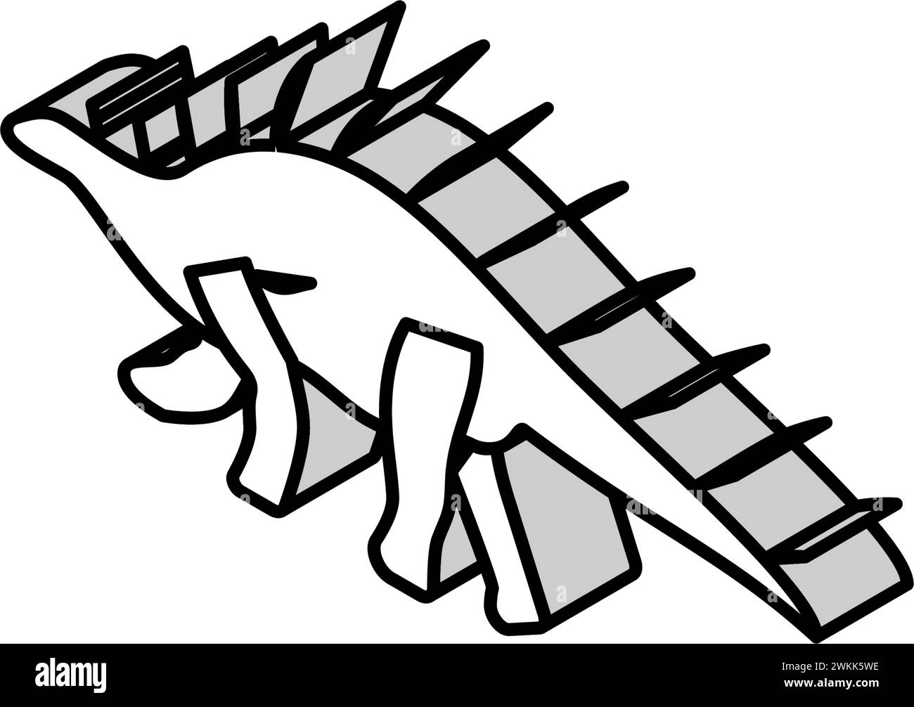 Kentrosaurus Dinosaurier Tier isometrische Icon Vektor Illustration Stock Vektor
