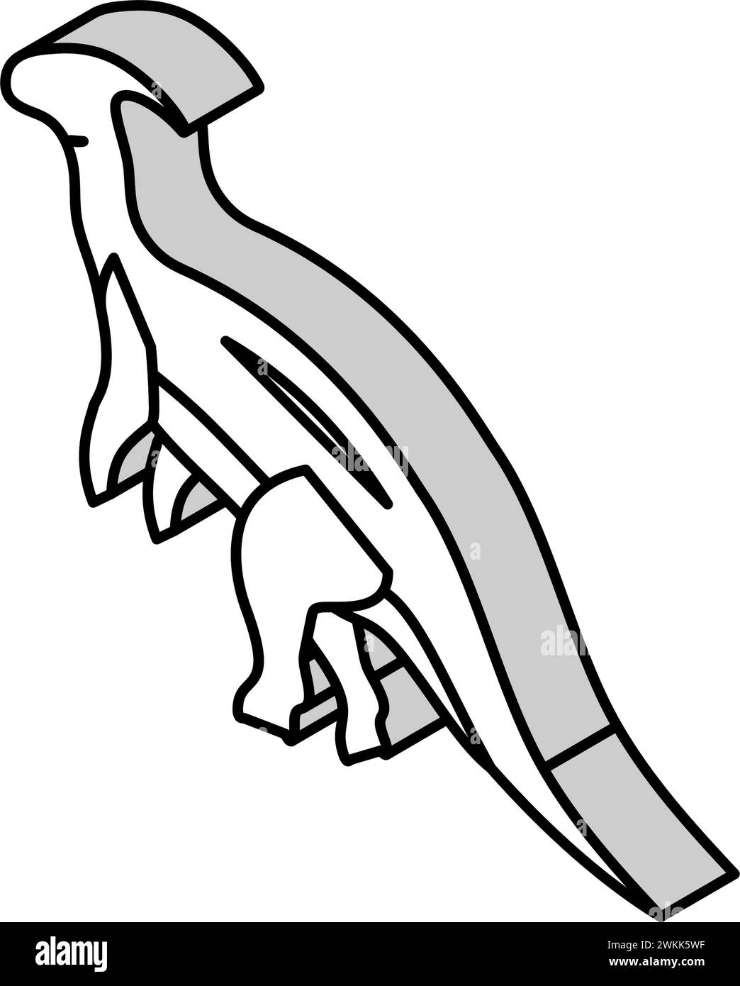 parasaurolophus Dinosaurier Tier isometrische Icon Vektor Illustration Stock Vektor