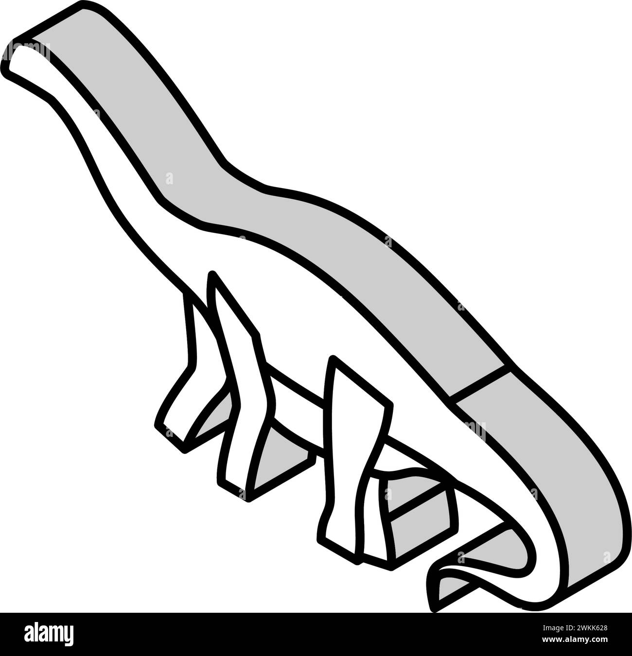 Brontosaurus Dinosaurier Tier isometrische Icon Vektor Illustration Stock Vektor