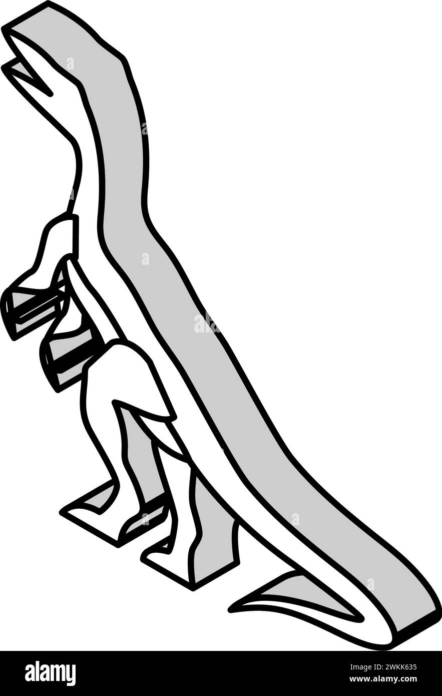 compsognathus Dinosaurier Tier isometrische Icon Vektor Illustration Stock Vektor