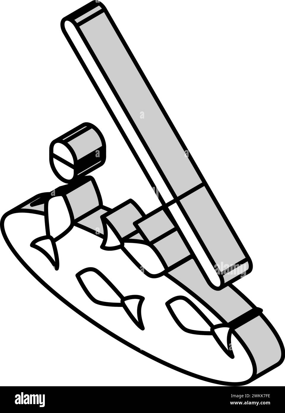 Darstellung des isometrischen Symbols für den Tisch des Angelbretts Stock Vektor