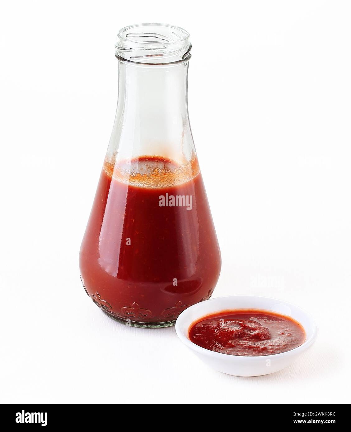 Holen Sie sich in einer Flasche auf einem Tisch Stockfoto