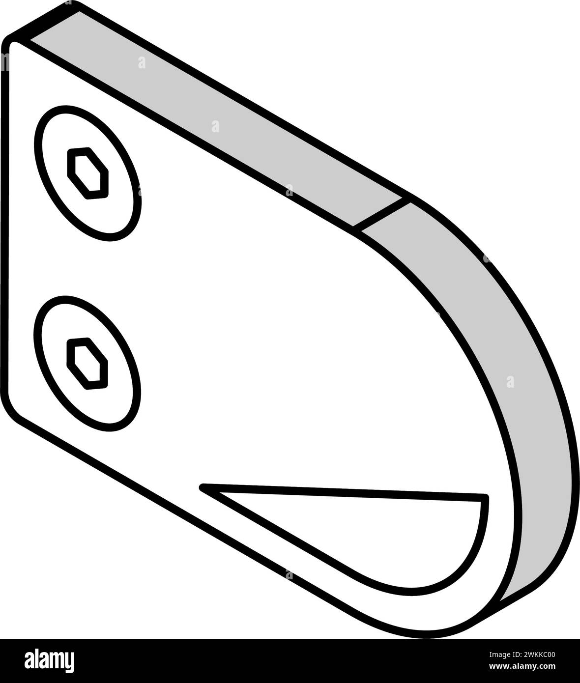 Glasklemme Hardware Möbelbefestigung isometrische Icon Vektor Illustration Stock Vektor