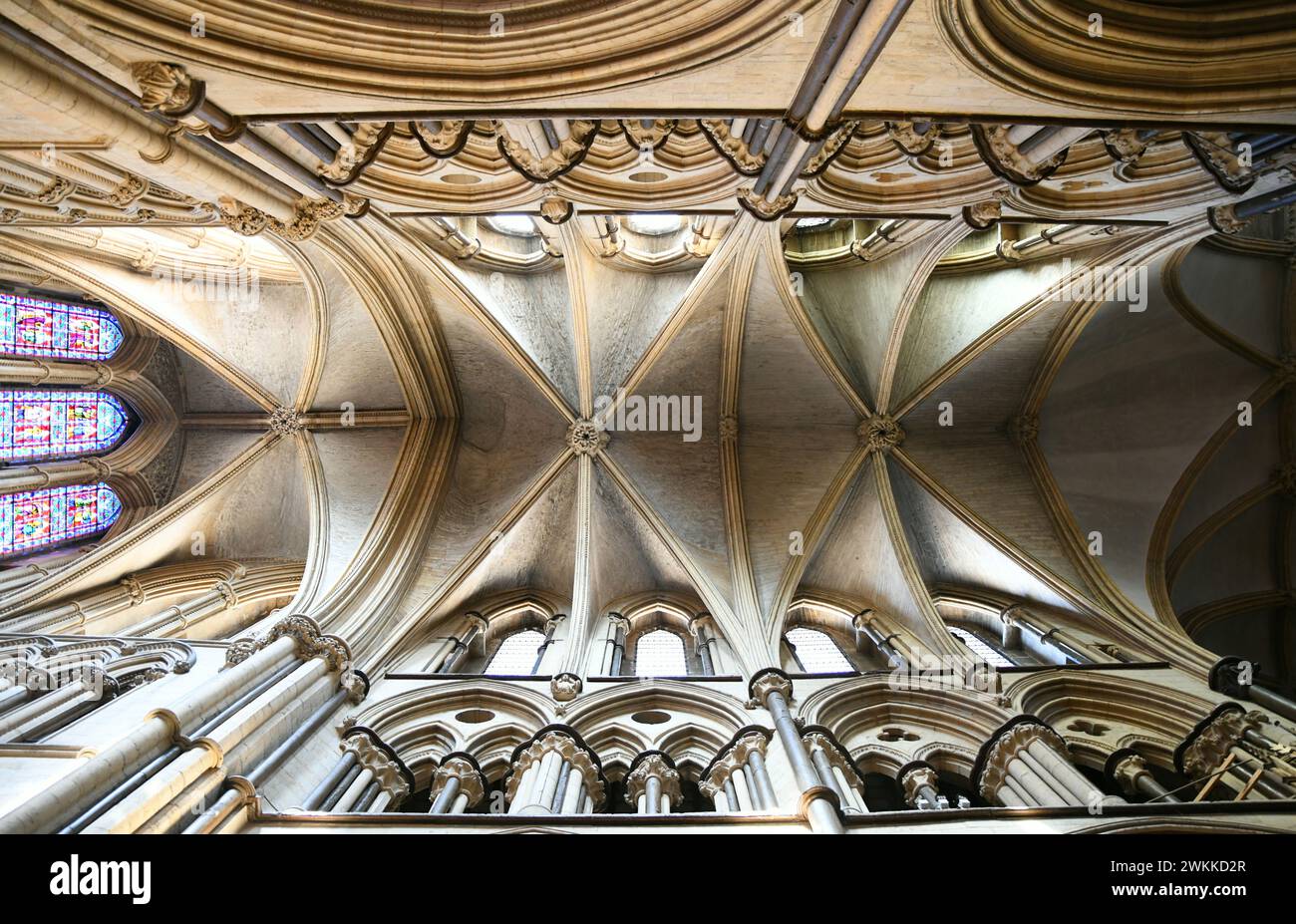 Vaults sind ein wichtiges architektonisches Merkmal der Lincoln Cathedral in Lincolnshire, England Stockfoto