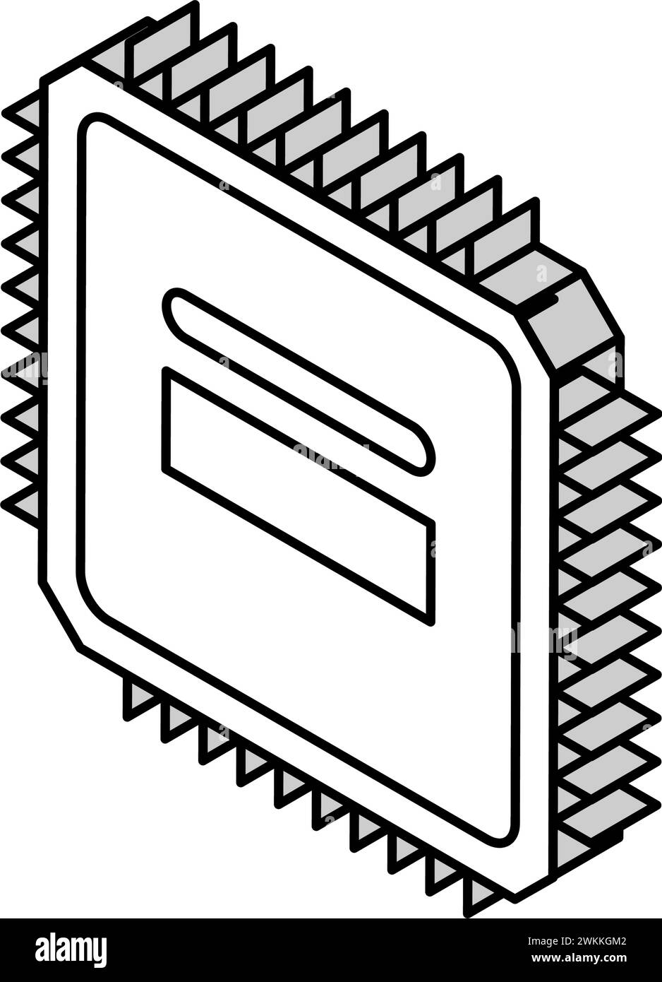 Vektordarstellung des isometrischen Symbols der elektronischen Komponente des Mikrocontrollers Stock Vektor