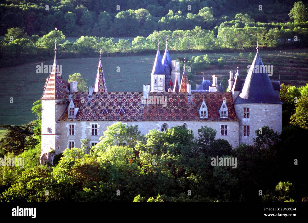 Chateau de la Rochepot, Département Côte-d’Or, Bourgogne-Franche-Comté, Burgund, Frankreich Stockfoto