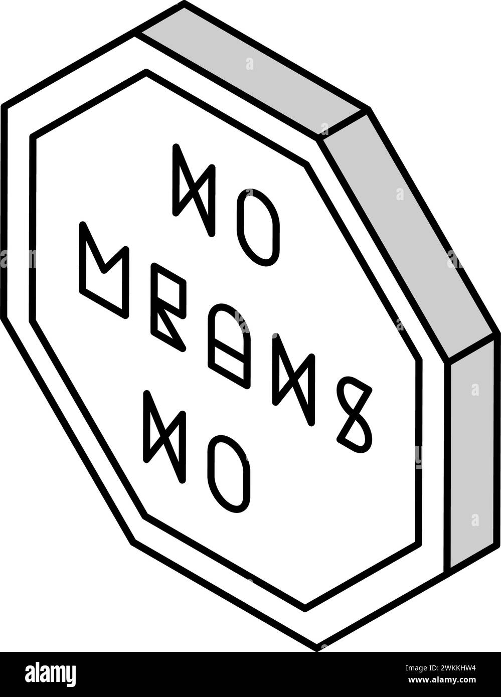 Nein bedeutet keine isometrische Ikonen-Vektor-Illustration der Frau Stock Vektor